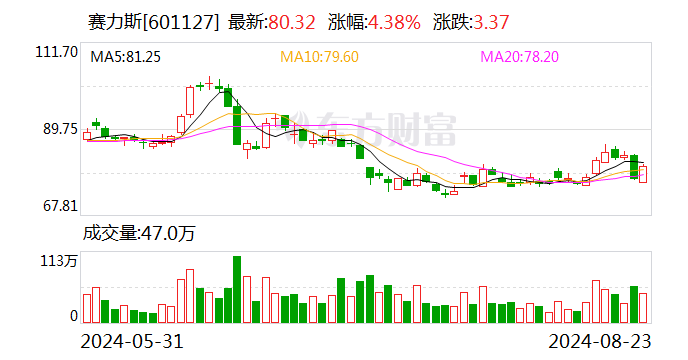 赛力斯：子公司拟115亿元购买深圳引望10%股权